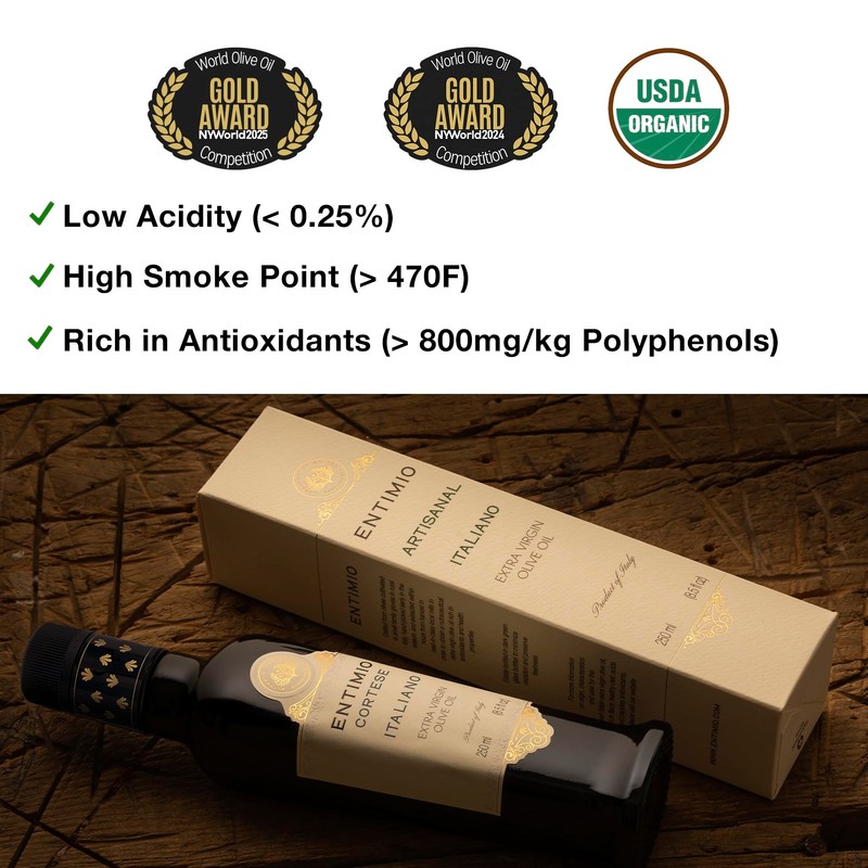 Entimio Cortese Organic Italian Extra Virgin Olive Oil from Italy,