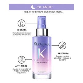 Kit Tratamiento Matizador para el Cabello Rubio Kerastase Shampoo Morado Bain Ultraviolet 250 ml y Serum Cicanuit 90 ml                               