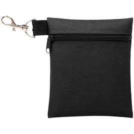 BuyAgain Golf Tee Pouch, 5.62 X 6.87 Inch Professional Zipper Golf Tee/Ball Pouch Bag with Metal Lobster Claw Clip