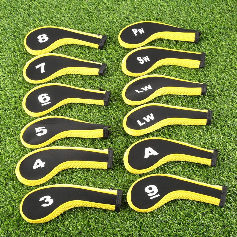 MUXSAM Golf Club Head Cover Yellow Neoprene Long Number Printed