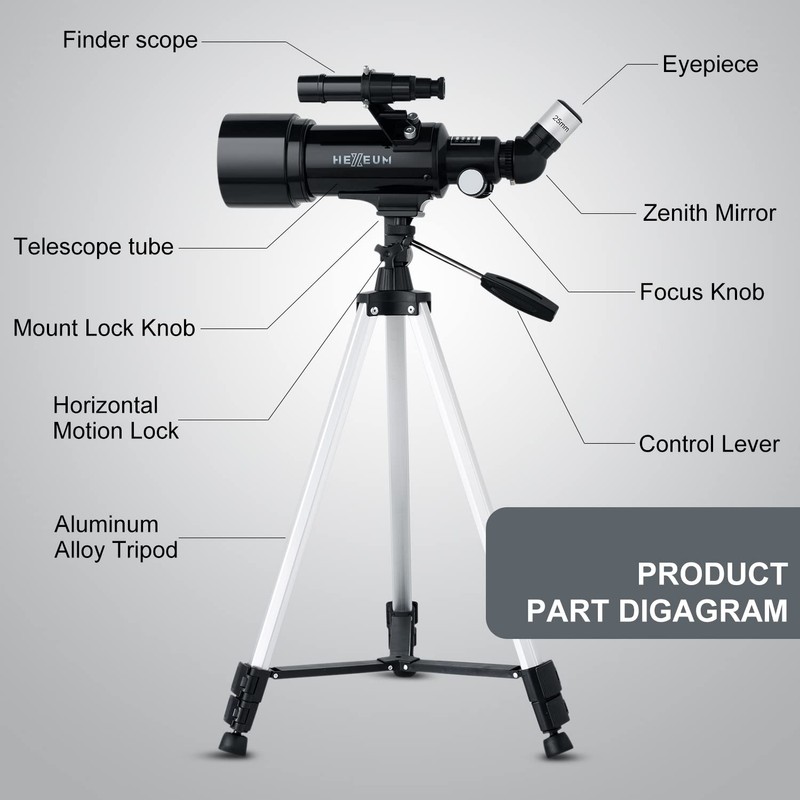 Telescope 70mm Aperture 500mm - for Kids & Adults Astronomical