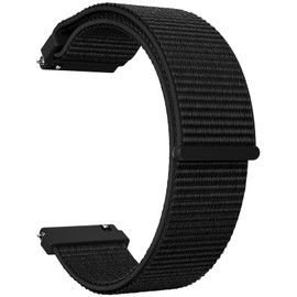 TOOBUR 22mm Watch Strap, Nylon Quick Release Watch Straps, Adjustable Solo Loop for Men Women, Compatible with watches with 22mm lug width, universal model, Balck