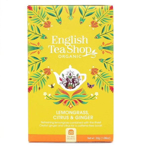 English Tea Shop 20 Organic Lemongrass Ginger & Citrus Fruits Teabags