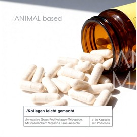 Collagen Tripeptide [160 Capsules] - with Collagen Tripeptides of Beef & Natural Vitamin C from Acerola - Collagen Capsules - 500 Dalton - Neutral in Taste