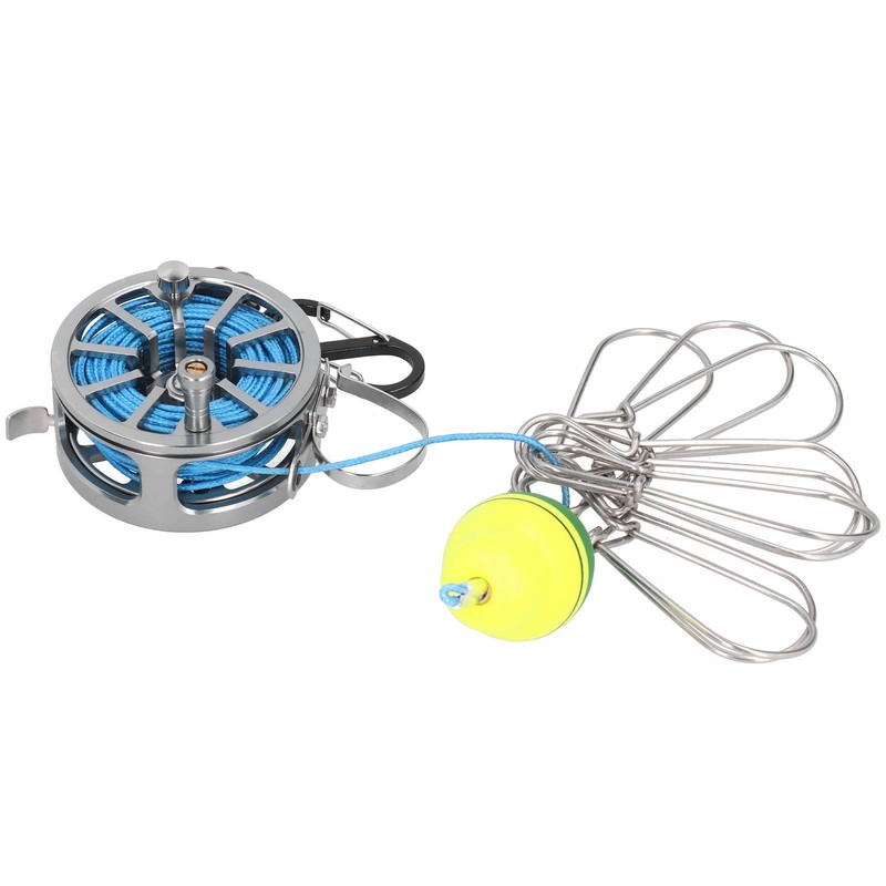Stretch Fish Lock Raft with Reel Boat Fishing Stainless Steel