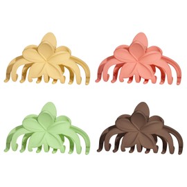 AMCAMI Flower Hair Clips Hair Clips for Women 4 Pcs Claw Clips for Thick Thin Hair Beach Accessories for Women Cute Hawaiian Flower Hair Claw