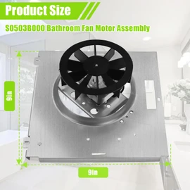 763RLN B Unit, 763RL B Bathroom Fan Motor Assembly Compatible with NuTone, 763RLN, 763RL, 763RLNB, 763RLN-R01 Bathroom Fan 50 CFM, Fit 769RF, 769RL B Unit 70 CFM, S0503B000, 2.0 Sone, 9"x9"