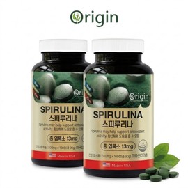 Origin Adult Men and Women Daily Spirulina 500mg Vegetable Seaweed Chlorophyll Nutrient 180 Tablets 1 Bottle, 2 Pieces / 오리진 성인 남녀 데일리 스피루리나 500mg 식물성 해조류 엽록소 영양제 180정 1병, 2개