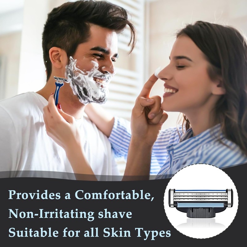 16 Pcs Razor Blades Compatible with Mach 3 for Men,