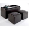 Pemberly Row Sheridan Storage Bench Ottoman in Espresso