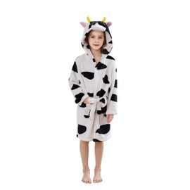 CuteOn Girls Bathrobe Kids Gifts for Toddler Boys Robe Cow Size 9-11T