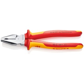 Knipex High Leverage Combination Pliers chrome-plated, insulated with multi-component grips, VDE-tested 225 mm 02 06 225