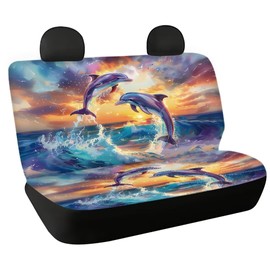 FUIALDOLG Car Seat Cover for Back Seat,Dolphin Universal Fit Auto Cars SUV Sedan Vehicle Interior Decor Accessories, Comfort Car Back Seat Cushion Covers