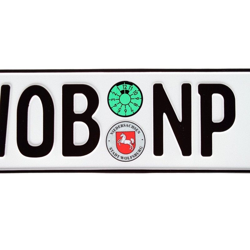 Wolfsburg German Euro Plate with Seals - Random Characters