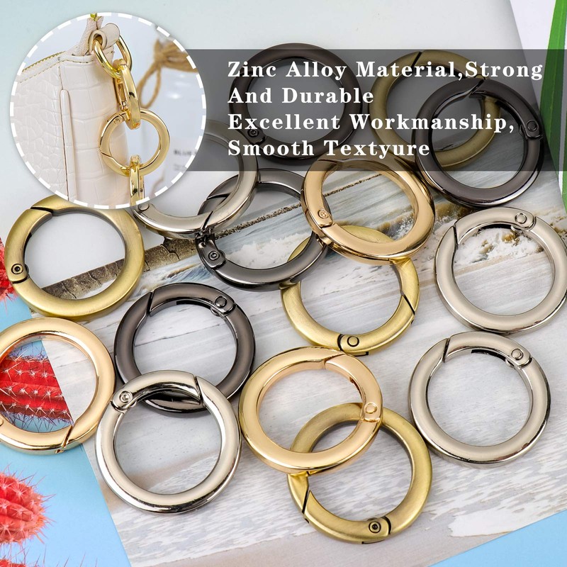 Hysagtek Spring O Rings, 16 Pcs Round Spring Snap Clip
