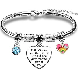 JMIMO Stepdaughter Gifts Daughter in Law Bracelet I Didn't Give You The Gift of Life Life Gave Me The Gift of You Step Daughter Gifts from Stepmum Stepdad