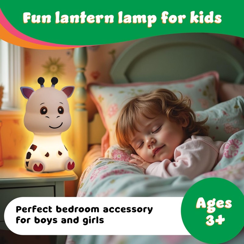 LitezAll Giraffe Squishable Silicone Lantern – Color Changing Night Light