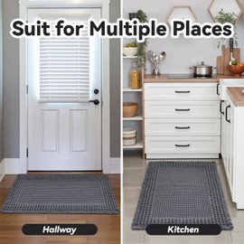 SIXHOME House Hallway Carpet Runners Non Slip Washable Runner Rugs Long Hallway Rug Floor Mat Kitchen Carpet Rug 50 * 150cm Grey