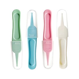 Baby Nose Tweezers, 4 Pcs Baby Ear Nose Nasal Tweezers, Nose Cleaning Tweezers, Round-Head Nose Clean Clip, Plastic Tweezers, for Cleaning The Nasal Cavity