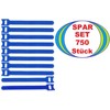 750 x Velcro Cable Ties 150 x 22 mm Blue