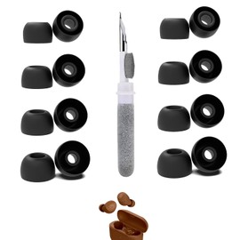 [8 Pairs] Replacement Ear Tips for JLab Go Air Tones+, with 3 in 1 Cleaner Kit, Silicone Ear Tips (XS/S/M/L)