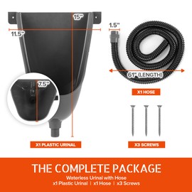 Stock Your Home Waterless Urinal for Men (Gray), Plastic Urinals for Men's Garage, Shed, or Backyard, Wall Mount Urine Diverter and Outdoor Camper Urinals, Portable Urinal for Men, Waterless Toilet