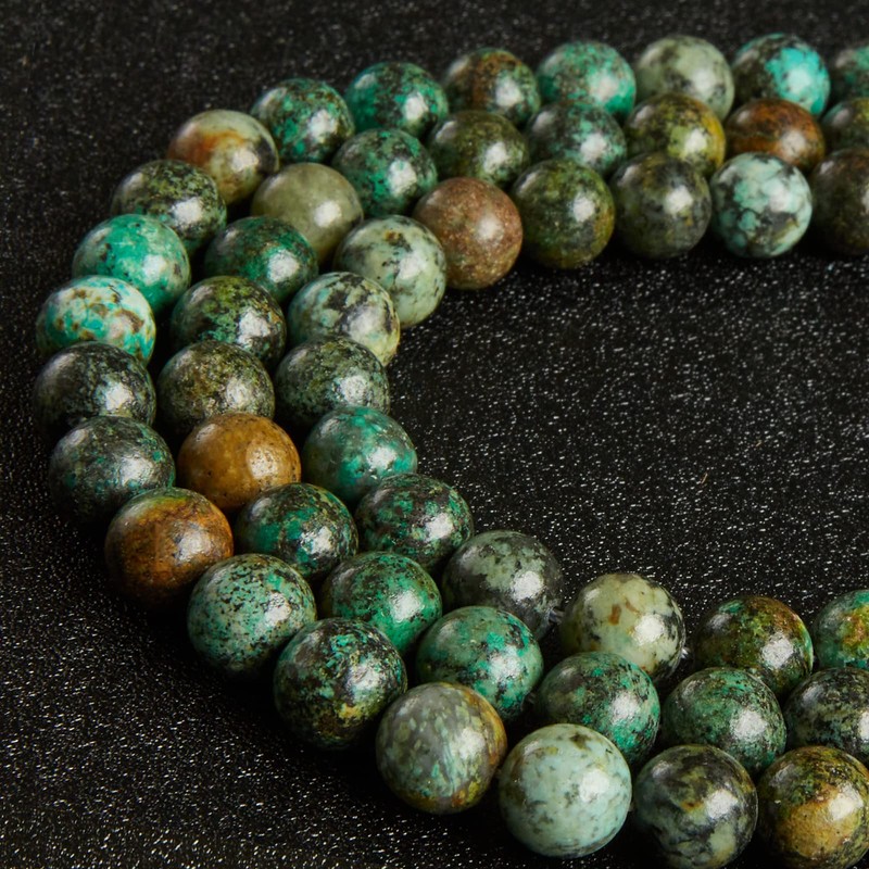 60 abalorio redondas de turquesa africana natural de 6 mm,