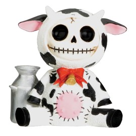 SUMMIT COLLECTION Furrybones Moo Moo Signature Skeleton in Dairy Cow Costume with Tin Milk Can