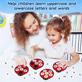 Kasfalci Alphabet Games for Kids Toddlers,Animal Cards,Alphabet Learning Toys,ABC Flash Cards,Speech Therapy,Letter Matching Board Games for Kids 3-6,Ladybug Toys,Preschool Classroom Must Haves
