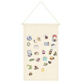 Blank Cotton Canvas Banners Enamel Pin Wall Display Banner for Enamel Lapel Badge Collection (White)