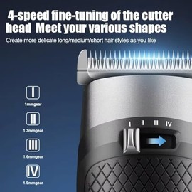 Hair Clippers for Men Beard Trimmer for Men Mustache Nose Hair Trimmer, Cordless Barber Clipper Set with 4pcs Guide Combs LED Display USB Charging Waterproof for Men