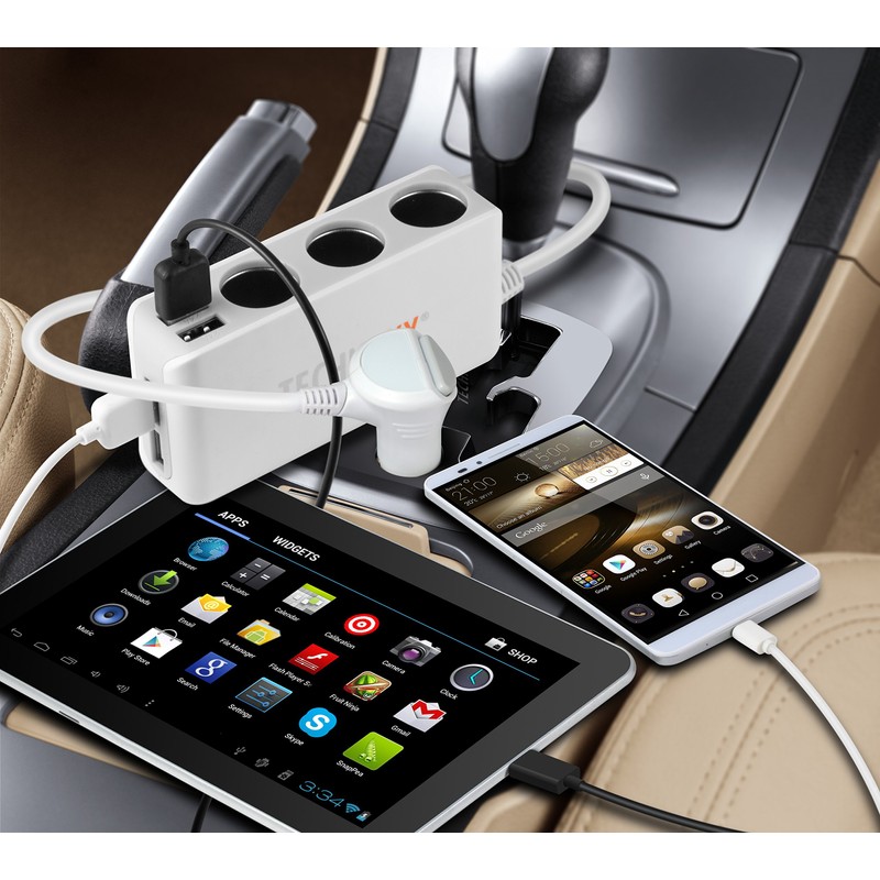 Technaxx Car Charger Mount Holder TE11 with 4 Port USB