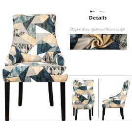 Lellen Wingback Chair Slipcovers with Pattern Stretch Wing Chair Covers Reusable Arm Chair Protector Cover for Dining Room Banquet Home Decor etc Machine Washable Hand Washable,Set of 2