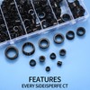 170 Pcs Cable Snap Bushing Grommets, Black Round Nylon Snap