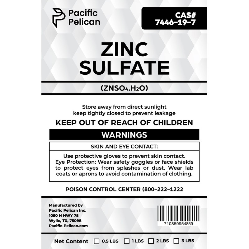 Pacific Pelican's Zinc Sulfate Monohydrate - Enhance Water Quality, Boost