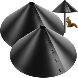 2 Pack 18 Inch Extra-Wide Squirrel Baffle for Bird Feeder Poles - Heavy-Duty Adjustable PP Guard, for Outdoor Pole Mount Stopper & Shepherd’s Hook, 360° Bird House Protection (Fits 0.67-1.38" Poles)