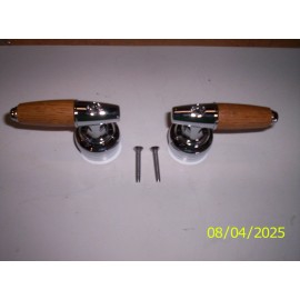 Delta Faucet RP10107 OAK. Chrome Lever Handles With Oak Accent, NOS