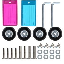 Pack of 4 Suitcase Wheels Replacement, 40 x 18 mm Suitcase Replacement Wheels with Luggage Registration Tag, Wear-Resistant Mute Replacement Wheels Samsonite, Suitcase Castors Replacement Wheels with