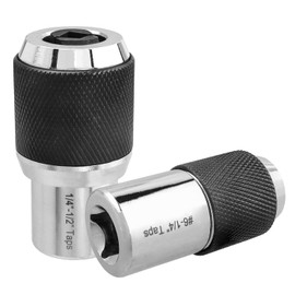 Mesee 2 Pieces Adjustable Tap Socket Set, 3/8" Drive Tap Socket Adapters Tap Holder with Adjustable Jaws, Taps Extractor Tool for Thread Taps, Reamers, Screw Extractors