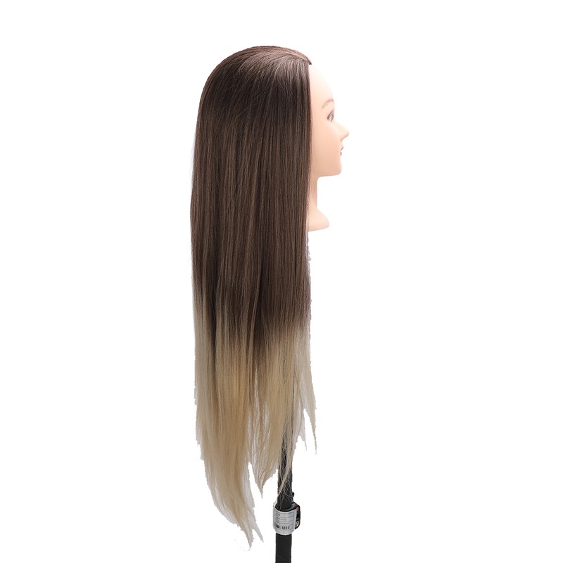 Training Head Long Soft Hair Hairdressing Styling Mannequin Head Hat