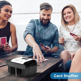 Automatic Card Shuffler Machine - 1-2 Decks, Low Noise Electric Shuffler with Rechargeable Battery, Fast & Smooth Shuffling for Poker, UNO, Blackjack, Skip-Bo, Phase 10, Standard & Sleeved Cards