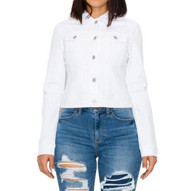 Wax Women's Basic Button Down Denim Jean Jacket (90017 WH 3X)