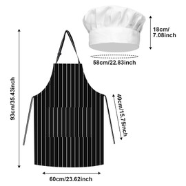 UILYNIU Set of 4 Adjustable Apron Kitchen Apron with 2 Spacious Pockets Barbecue, Professional Apron for Waiters, Artists, Hairdressers Women and Men for Cooking or Baking, Pack of 4