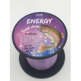 Akiro Energy Trout Unisex Adult Fishing Line, unisex adult, AMENETROVI500.030, Viola Chiaro Fluo, 0.3 mm