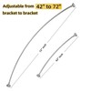 Adjustable Curved Shower Rod, 42-72 inches Extra Wide Shower Curtain