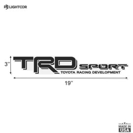 LIGHTCOR TRD SPORT TOYOTA RACING DEVELOPMENT Truck Decals Set of 2 Black Vinyl Stickers