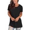 Saloogoe Black T Shirts for Women Summer T Shirts Short