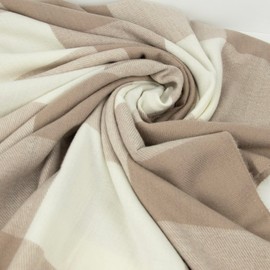 Glamexx24 Scarf Women's Winter Checked Fashion: Women's Winter Scarf, Knitted Set Scarf, Oversized Square Blanket Scarf, Blanket Scarf, Striped Pattern, Fringe Poncho, beige