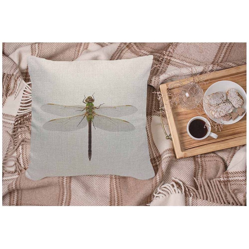 WONDERTIFY Dragonfly Cushion Cover Darner Dragonfly Clipping Path Decorative Throw