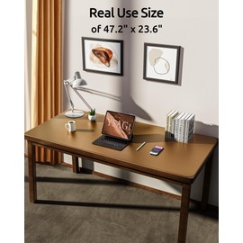 YSAGi Leather Desk Pad Protector, Office Desk Mat, Large Mouse Pad, Non-Slip PU Leather Desk Blotter, Laptop Desk Pad, Waterproof Desk Writing Pad for Office and Home (Bronze, 47.2" x 23.6")